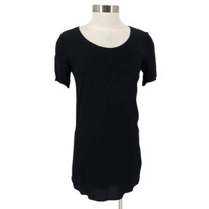 WILFRED FREE Mini Shift Dress Aritzia Teigen Black Short Sleeve Pullover